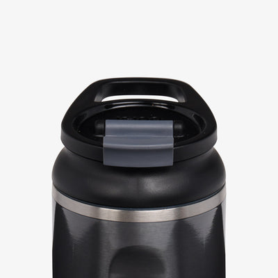 Lid View | 12 Oz Flip ‘n’ Sip Tumbler::Gloss Carbonite::Retention: Up to 24hrs cold / 4hrs hot* 