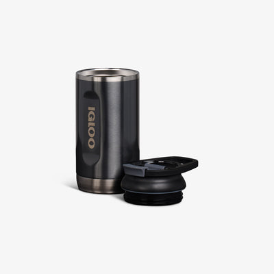 Lid Off VIew | 12 Oz Flip ‘n’ Sip Tumbler::Gloss Carbonite::Double-wall, vacuum-insulated