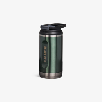 Angle View | 12 Oz Flip ‘n’ Sip Tumbler::Gloss Spruce::No-look-sip indicator