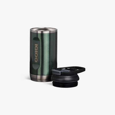 Lid Off VIew | 12 Oz Flip ‘n’ Sip Tumbler::Spruce::Double-wall, vacuum-insulated