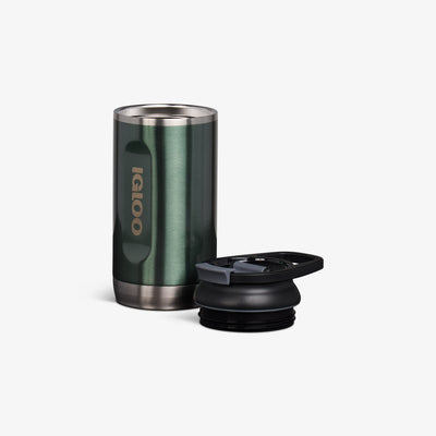Lid Off VIew | 12 Oz Flip ‘n’ Sip Tumbler::Gloss Spruce::Double-wall, vacuum-insulated