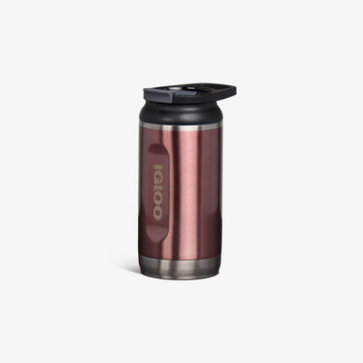 Angle View | 12 Oz Flip ‘n’ Sip Tumbler::Gloss Flamingo::No-look-sip indicator
