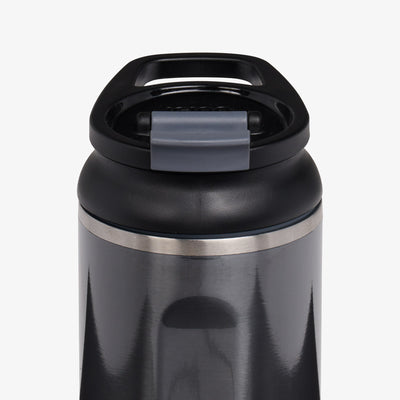 Close Up Lid View | 16 Oz Flip ‘n’ Sip Tumbler::Carbonite::Retention: Up to 24hrs cold / 4hrs hot*