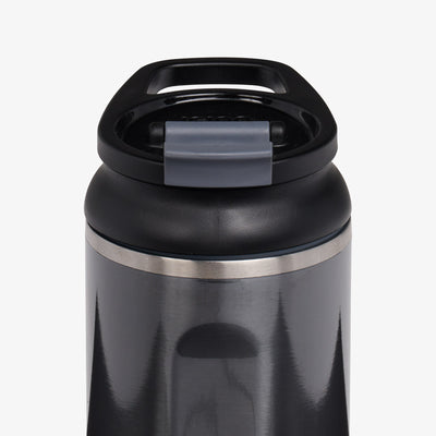 Close Up Lid View | 16 Oz Flip ‘n’ Sip Tumbler::Gloss Carbonite::Retention: Up to 24hrs cold / 4hrs hot*
