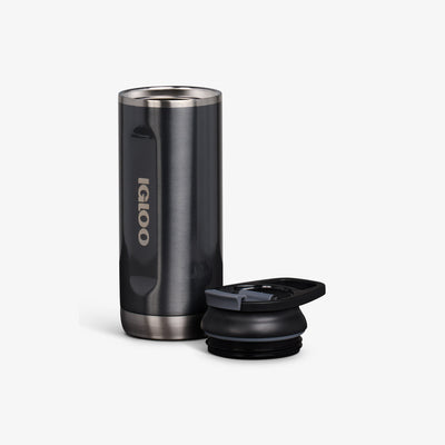 Lid Off View | 16 Oz Flip ‘n’ Sip Tumbler::Gloss Carbonite::Double-wall, vacuum-insulated