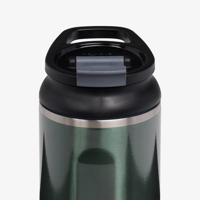 Close Up Lid View | 16 Oz Flip ‘n’ Sip Tumbler::Spruce::Retention: Up to 24hrs cold / 4hrs hot*