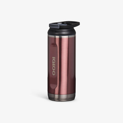 Angle View | 16 Oz Flip ‘n’ Sip Tumbler::Gloss Flamingo::No-look-sip indicator