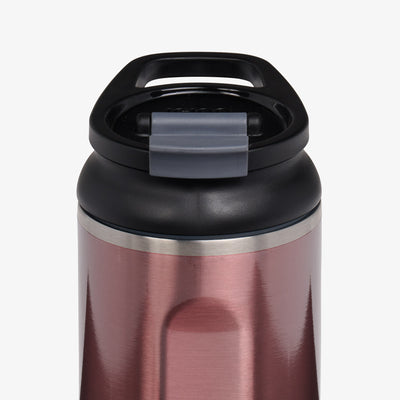 Close Up Lid View | 16 Oz Flip ‘n’ Sip Tumbler::Flamingo::Retention: Up to 24hrs cold / 4hrs hot*