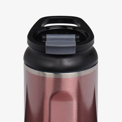 Close Up Lid View | 16 Oz Flip ‘n’ Sip Tumbler::Gloss Flamingo::Retention: Up to 24hrs cold / 4hrs hot*