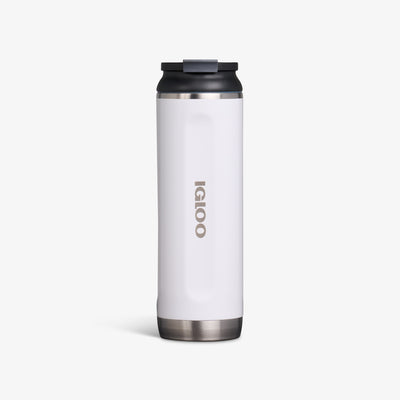 Front View | 20 Oz Flip ‘n’ Sip Tumbler::White::Fits in standard cup holders