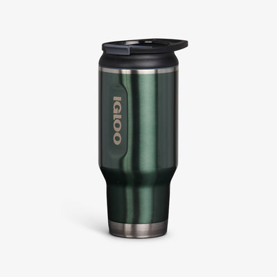 Angle View | 32 Oz Flip ‘n’ Sip Tumbler::Spruce::No-look-sip indicator