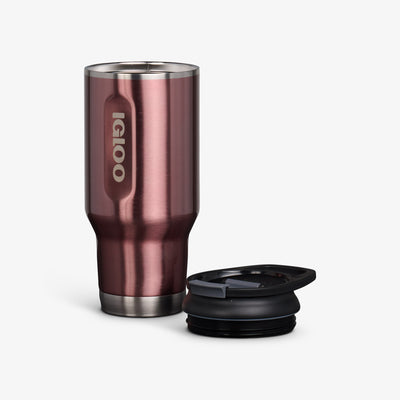 Lid Off View | 32 Oz Flip ‘n’ Sip Tumbler::Flamingo::Double-wall, vacuum-insulated