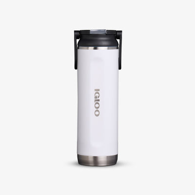Front View | 20 Oz Sport Sipper Bottle::Gloss White::Fits in standard cup holders 