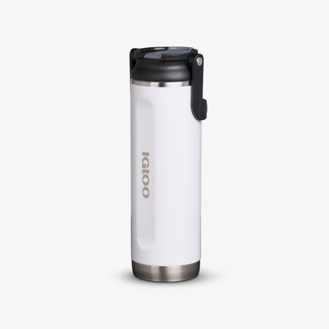 Angle View | 20 Oz Sport Sipper Bottle::White::No-look-sip indicator 