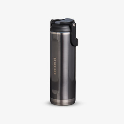 Angle View | 20 Oz Sport Sipper Bottle::Gloss Carbonite::No-look-sip indicator