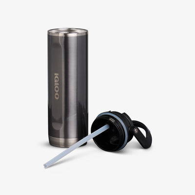 Lid Off View | 20 Oz Sport Sipper Bottle::Gloss Carbonite::Double-wall, vacuum-insulated