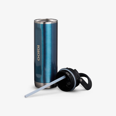 Lid Off View | 20 Oz Sport Sipper Bottle::Gloss Modern Blue::Double-wall, vacuum-insulated