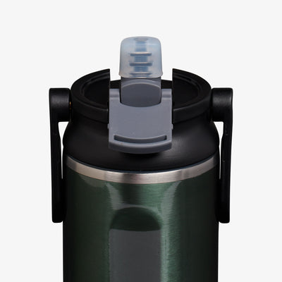 Lid Open View | 20 Oz Sport Sipper Bottle::Gloss Spruce::Leakproof Sport Sipper lid