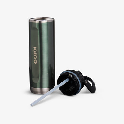 Lid Off View | 20 Oz Sport Sipper Bottle::Gloss Spruce::Double-wall, vacuum-insulated