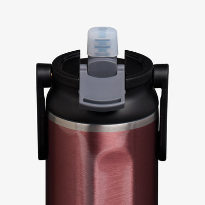 Lid Open View | 20 Oz Sport Sipper Bottle::Gloss Flamingo::Leakproof Sport Sipper lid