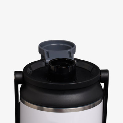 Lid Open View | 36 Oz Twist ‘n’ Chug Bottle::Gloss White::Leakproof Twist ‘n’ Chug lid 