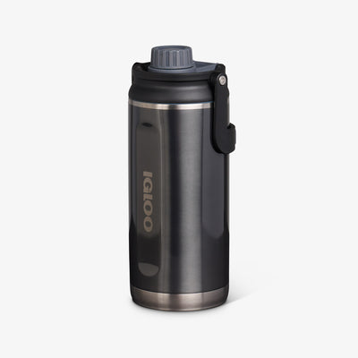 Angle View | 36 Oz Twist ‘n’ Chug Bottle::Gloss Carbonite::No-look-sip indicator