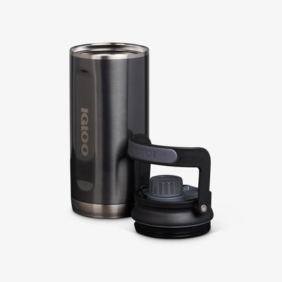 Lid Off View | 36 Oz Twist ‘n’ Chug Bottle::Gloss Carbonite::Double-wall, vacuum-insulated