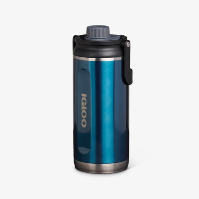 Angle View | 36 Oz Twist ‘n’ Chug Bottle::Gloss Modern Blue::No-look-sip indicator