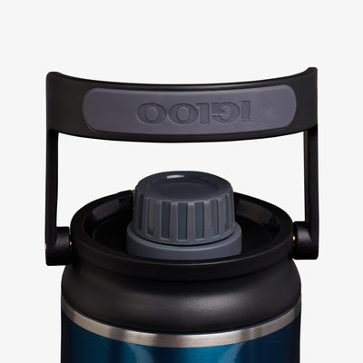 Lid View | 36 Oz Twist ‘n’ Chug Bottle::Gloss Modern Blue::1/4 turn chugger cap