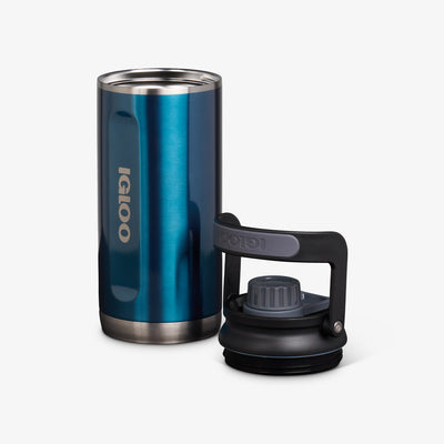 Lid Off View | 36 Oz Twist ‘n’ Chug Bottle::Gloss Modern Blue::Double-wall, vacuum-insulated
