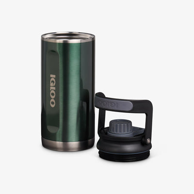 Lid Off View | 36 Oz Twist ‘n’ Chug Bottle::Gloss Spruce::Double-wall, vacuum-insulated