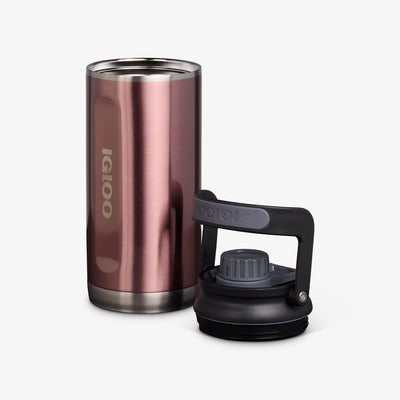 Lid Off View | 36 Oz Twist ‘n’ Chug Bottle::Gloss Flamingo::Double-wall, vacuum-insulated