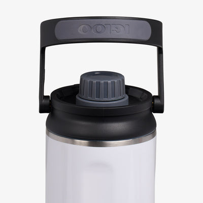 Lid View | 46 Oz Twist ‘n’ Chug Bottle::Gloss White::1/4 turn chugger cap