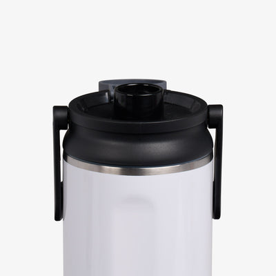 Lid Open View | 46 Oz Twist ‘n’ Chug Bottle::Gloss White::Leakproof Twist ‘n’ Chug lid