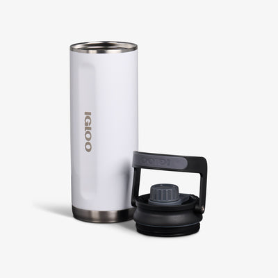 Lid Off View | 46 Oz Twist ‘n’ Chug Bottle::Gloss White::Double-wall, vacuum-insulated