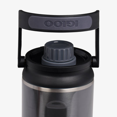 Lid View | 46 Oz Twist ‘n’ Chug Bottle::Gloss Carbonite::1/4 turn chugger cap