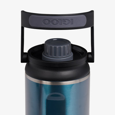 Lid View | 46 Oz Twist ‘n’ Chug Bottle::Modern Blue::1/4 turn chugger cap