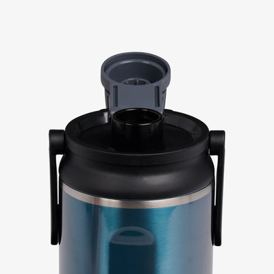 Lid Open View | 46 Oz Twist ‘n’ Chug Bottle::Gloss Modern Blue::Leakproof Twist ‘n’ Chug lid