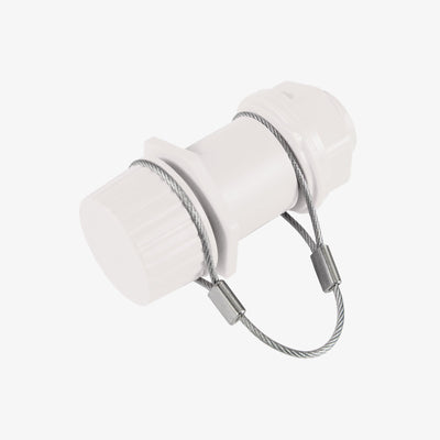 Large View | Threaded Cooler Drain Plug With Stainless Steel Tether in White at Igloo Replacement Parts