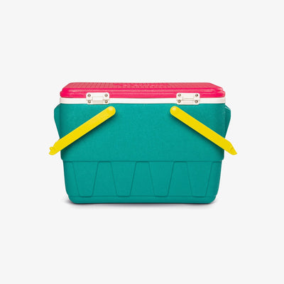 Back View | Retro Limited Edition Picnic Basket 25 Qt Cooler::Jade