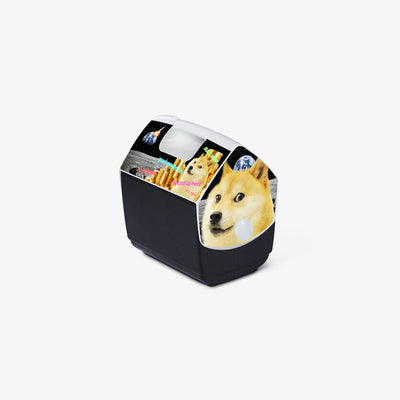 Angle View | Dogecoin Playmate Pal 7 Qt Cooler::::Iconic tent-top design